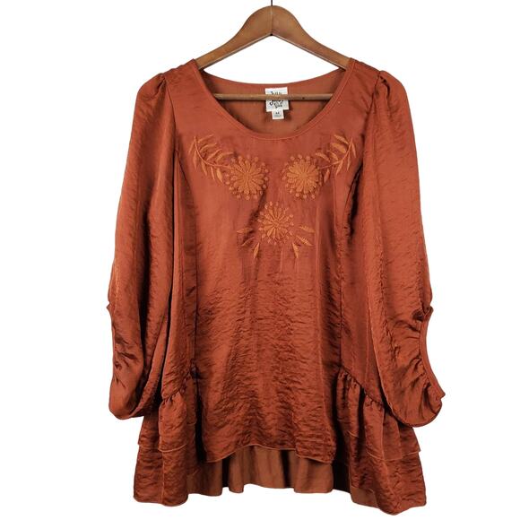 ivy jane Tops - Ivy Jane Uncle Frank Embroidered Tunic Top Blouse - M